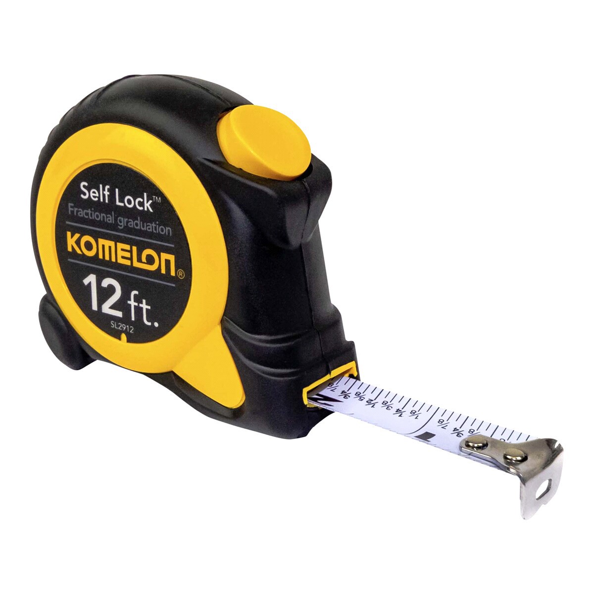 slide 2 of 2, Komelon Self Lock Tape Measure, 12 ft