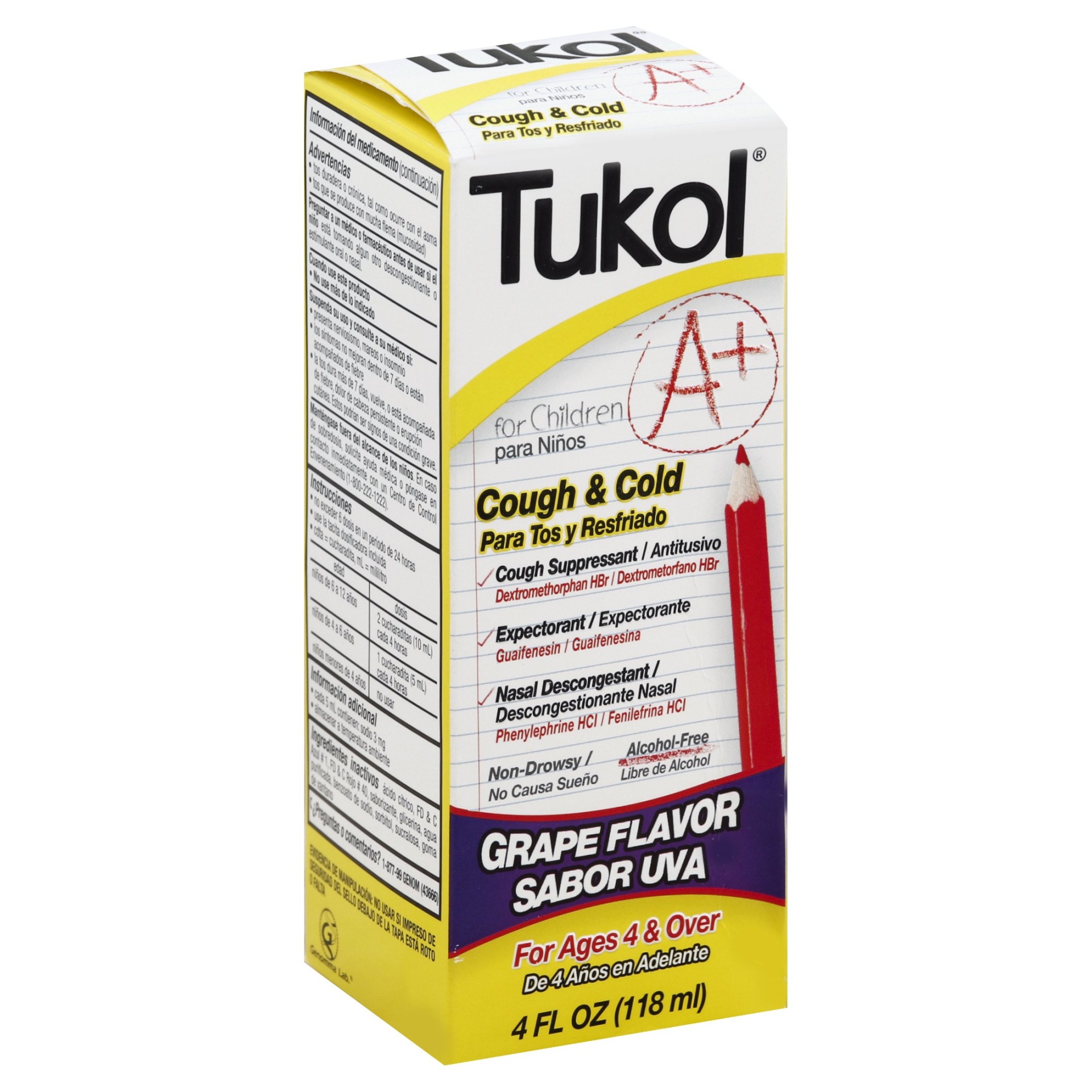 slide 1 of 5, Children's Tukol A+ Cough & Cold - Grape, 4 oz