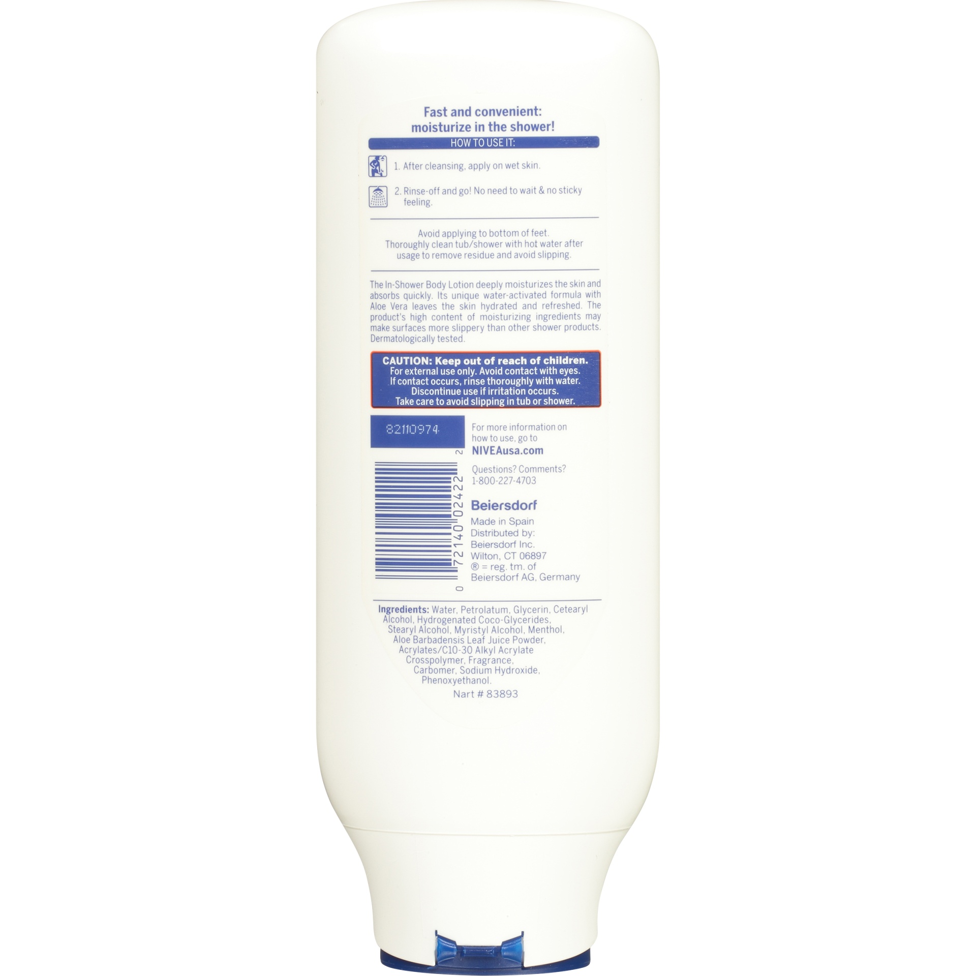 slide 2 of 7, Nivea In-Shower Aloe Vera Body Lotion, 13.5 oz