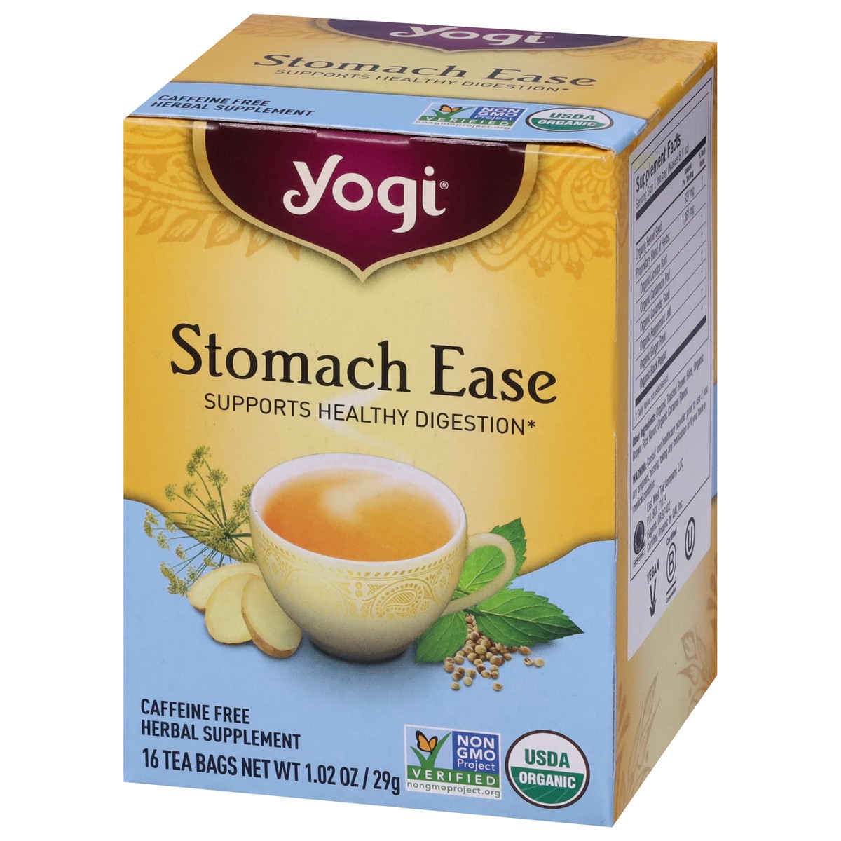 slide 4 of 9, Yogi Teas Organic Caffeine Free Stomach Ease Tea, 16 ct