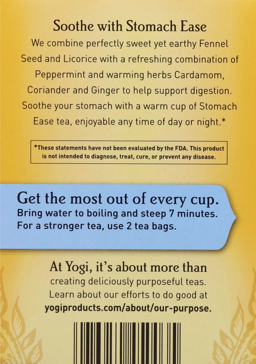 slide 6 of 9, Yogi Tea Bags Caffeine Free Stomach Ease 16 Tea Bags, 16 ct