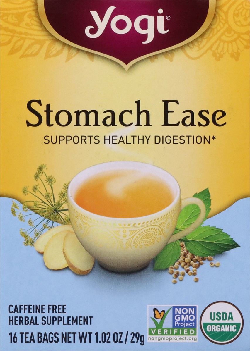 slide 8 of 9, Yogi Tea Bags Caffeine Free Stomach Ease 16 Tea Bags, 16 ct