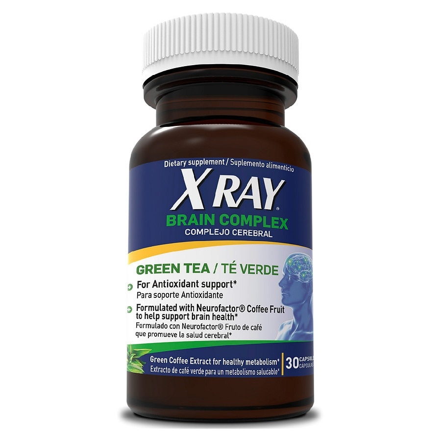 slide 1 of 1, X Ray Brain Complex Green Tea Capsules, 30 ct