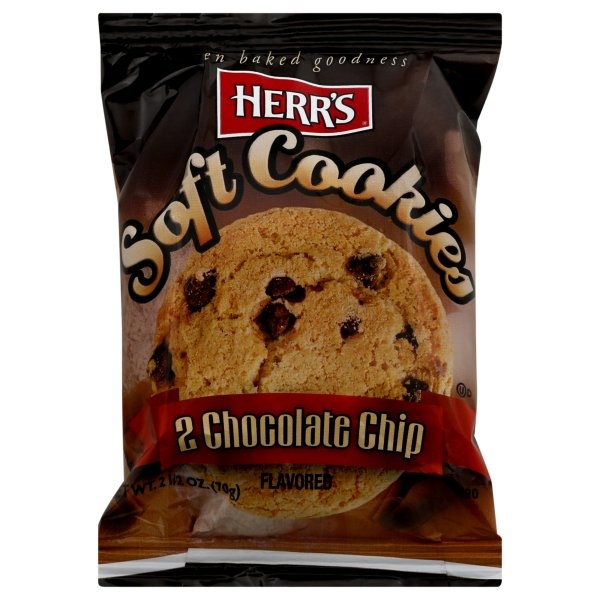 slide 1 of 1, Herr's Soft Cookies - Chocolate Chips, 2 ct
