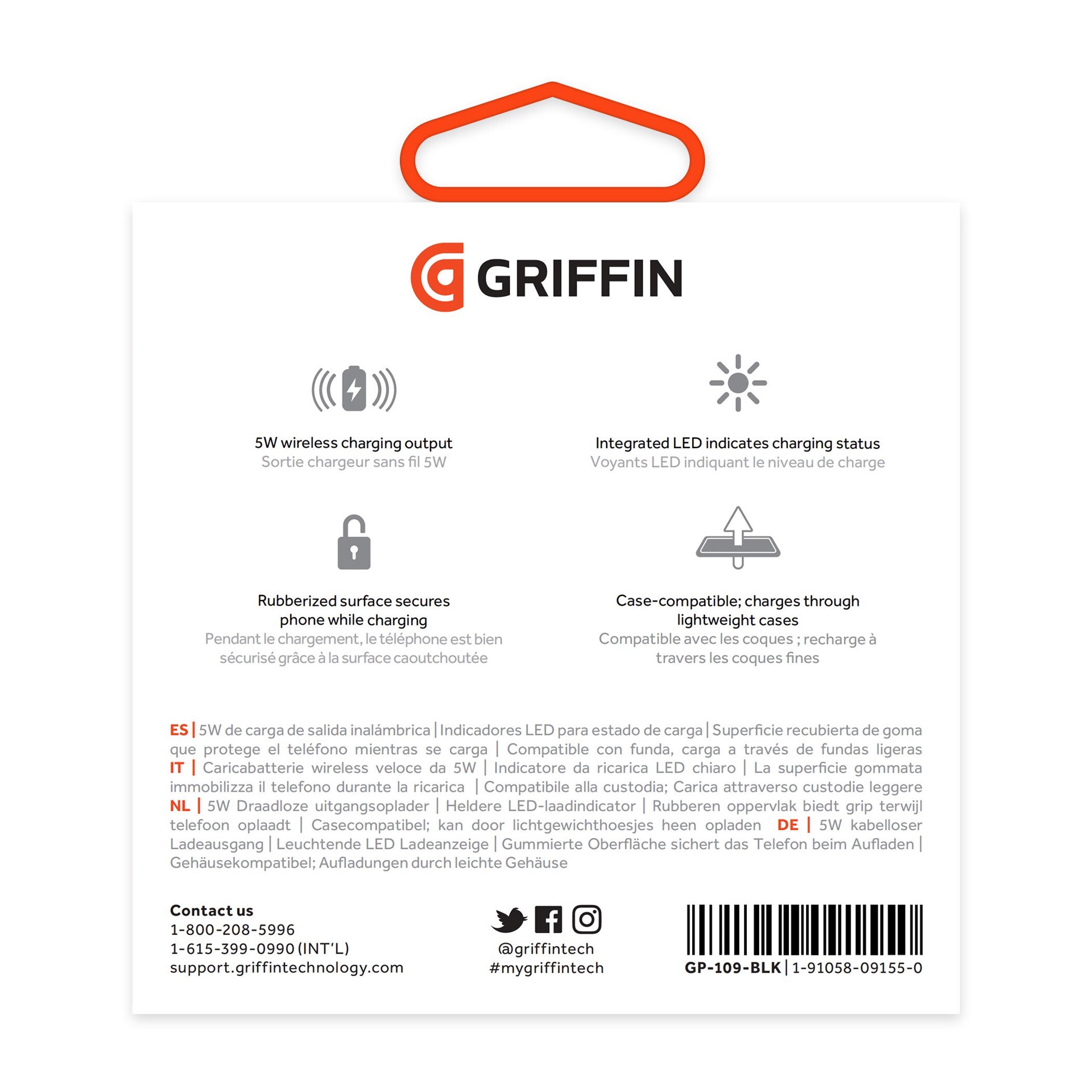 slide 4 of 4, Griffin Bros. Griffin Wireless Charging Pad 5W, Black, 1 ct