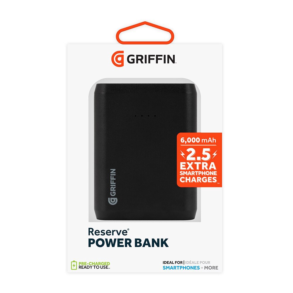 slide 3 of 4, Griffin Bros. Reserve Power Bank, 6000Mah, Black, 1 ct