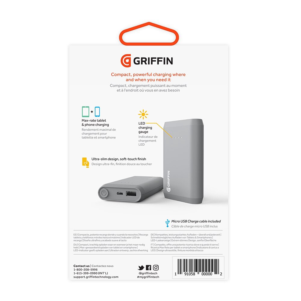 slide 4 of 4, Griffin Bros. Reserve Power Bank, 6000Mah, Black, 1 ct