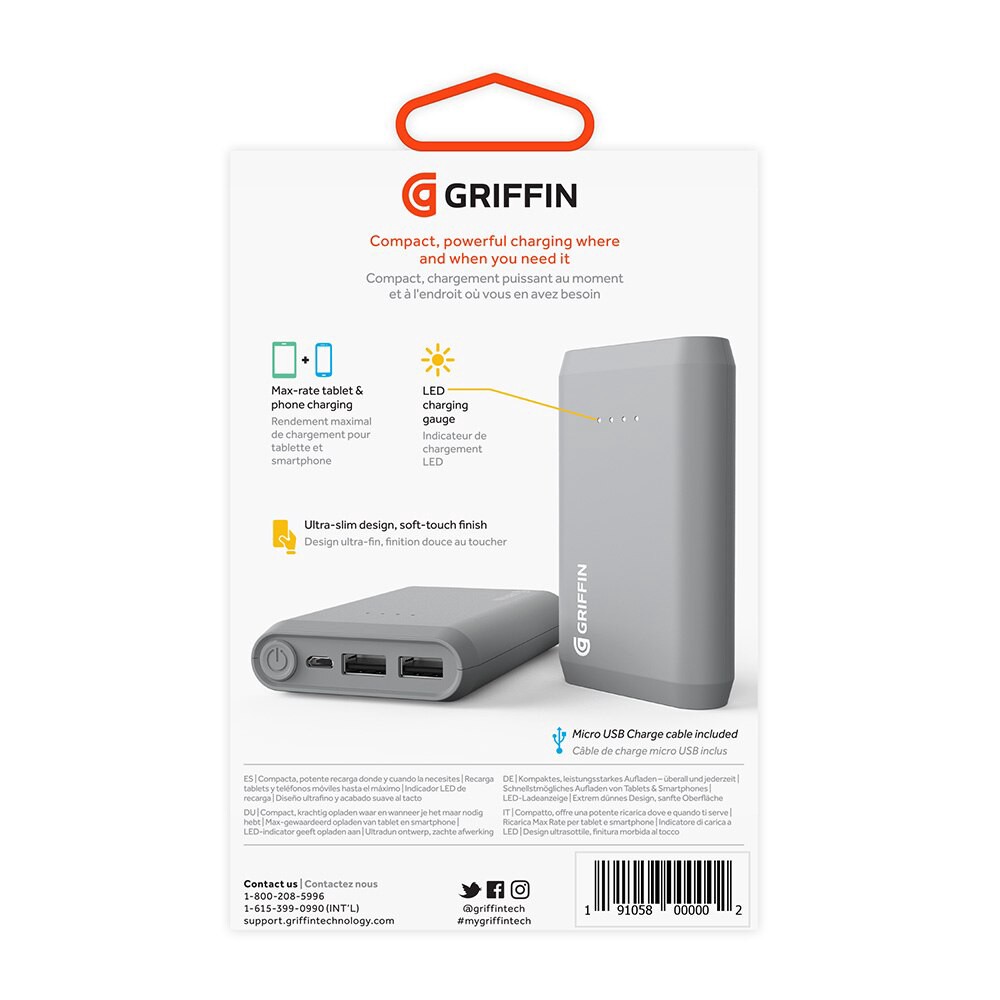 slide 4 of 4, Griffin Bros. Reserve Power Bank, 10000Mah, Black, 1 ct