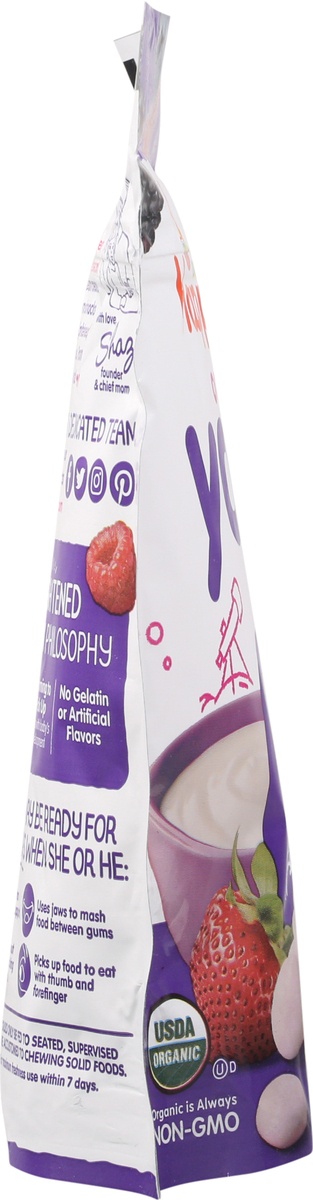 slide 3 of 9, Happy Baby Organics Yogis Yogurt & Fruit Mixed Berry Snacks - 1 Oz, 1 ct
