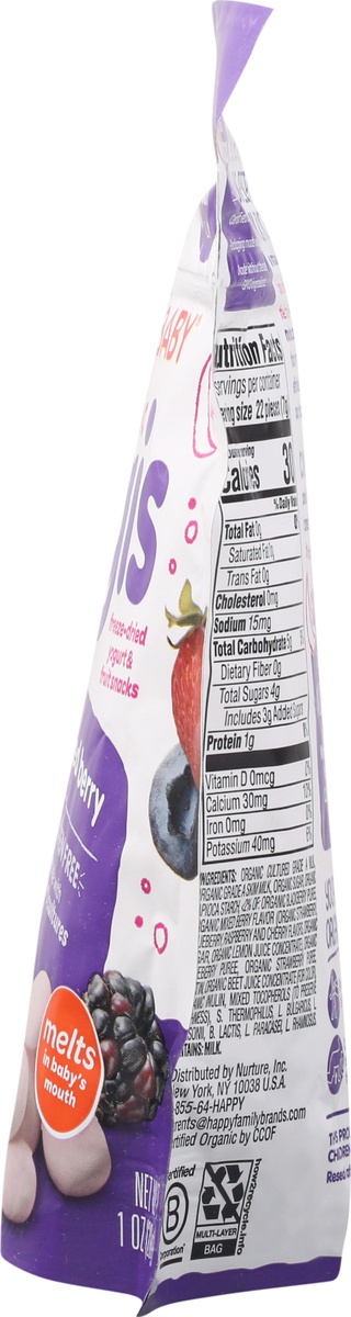 slide 9 of 9, Happy Baby Organics Yogis Yogurt & Fruit Mixed Berry Snacks - 1 Oz, 1 ct