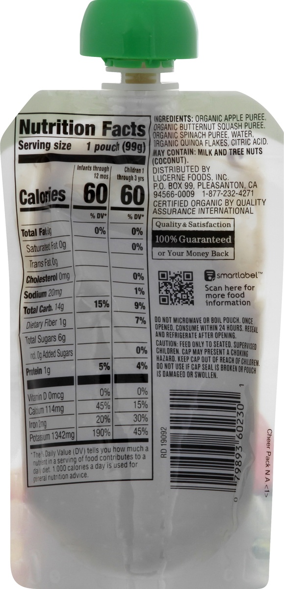 slide 5 of 7, O Organics O Orgnc Baby Fd Apple Bttrnut Sqsh Spnch, 3.5 oz