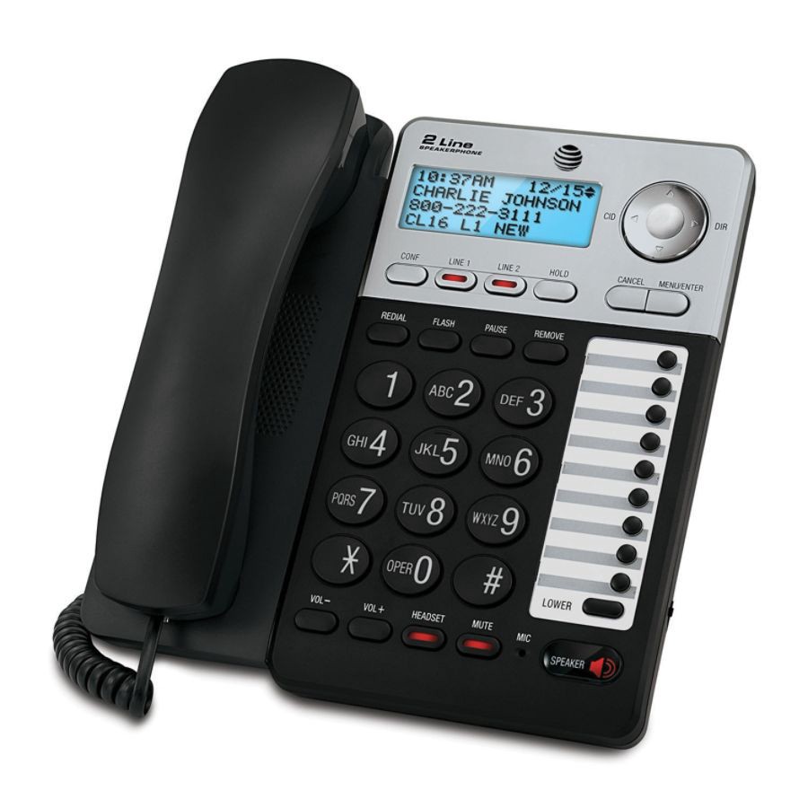 slide 3 of 3, AT&T Ml17929 2-Line Corded Phone With Caller Id/Call Waiting, Black, 1 ct