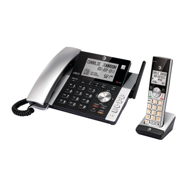 slide 2 of 3, AT&T CL84115 DECT 6.0 Expandable Cordless Phone With Answering System And Caller ID, Silver/Black, 1 Handset, 1 ct