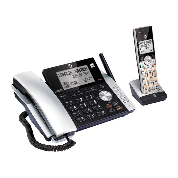 slide 3 of 3, AT&T CL84115 DECT 6.0 Expandable Cordless Phone With Answering System And Caller ID, Silver/Black, 1 Handset, 1 ct