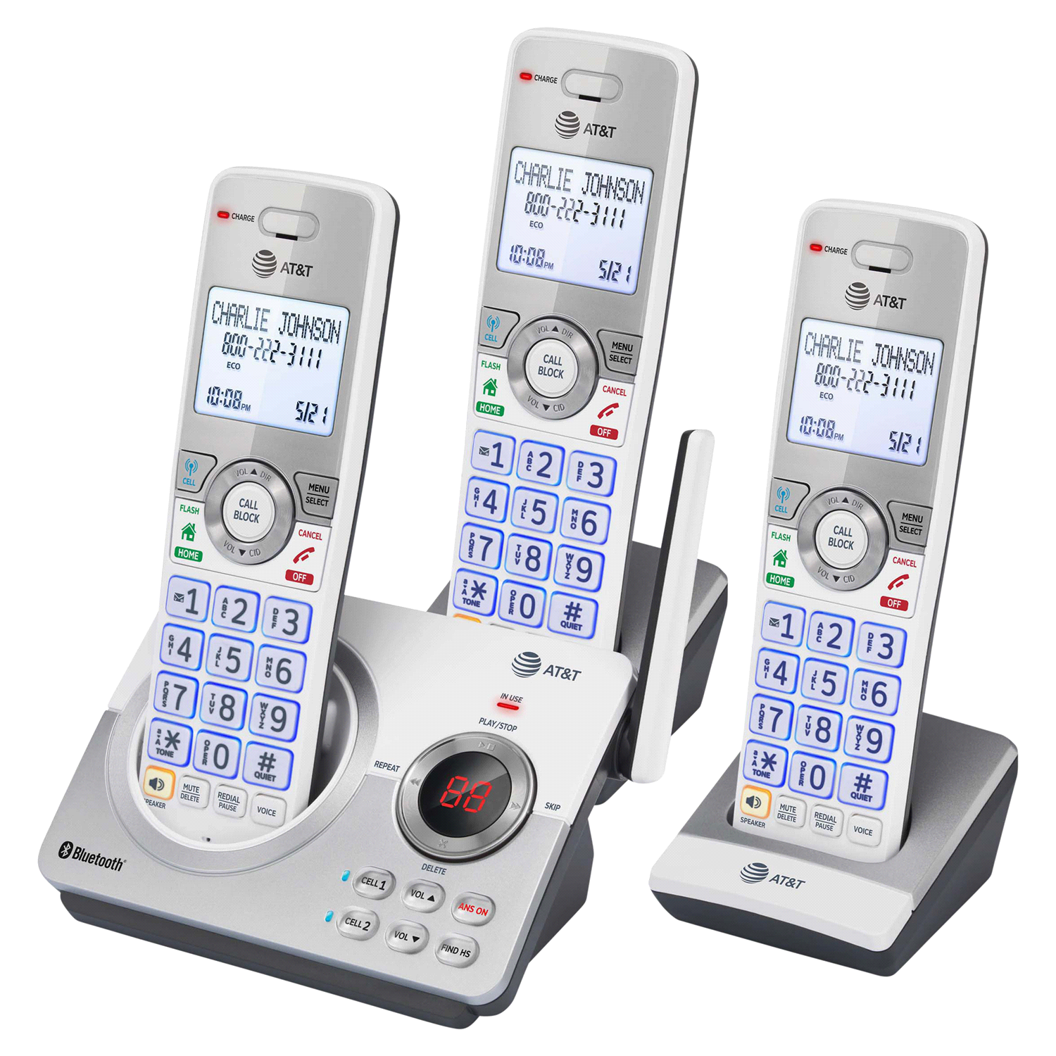 slide 2 of 2, AT&T DL72310 3 Handset Answering Systemwith Connect to Cell, 1 ct