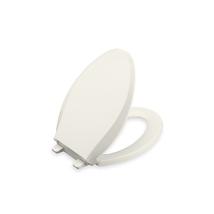 slide 1 of 1, Kohler Cachet Quiet-Close Quick Release Elongated Toilet Seat - Almond, 1 ct