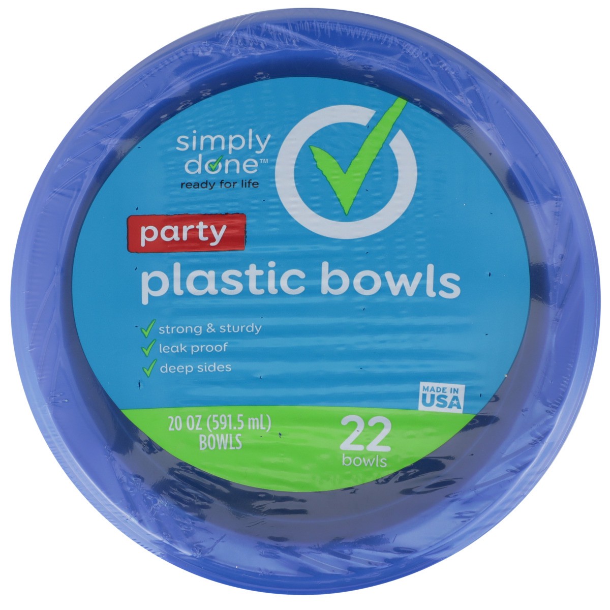 slide 9 of 10, Simply Done Plastic Bowl 20 Oz, 22 ct