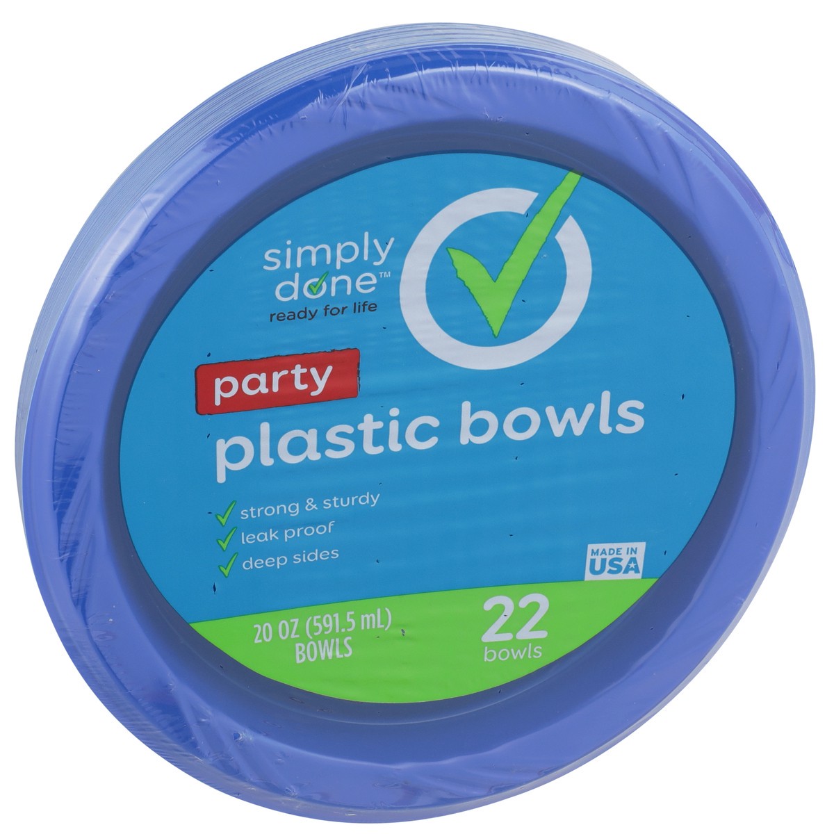 slide 4 of 10, Simply Done Plastic Bowl 20 Oz, 22 ct