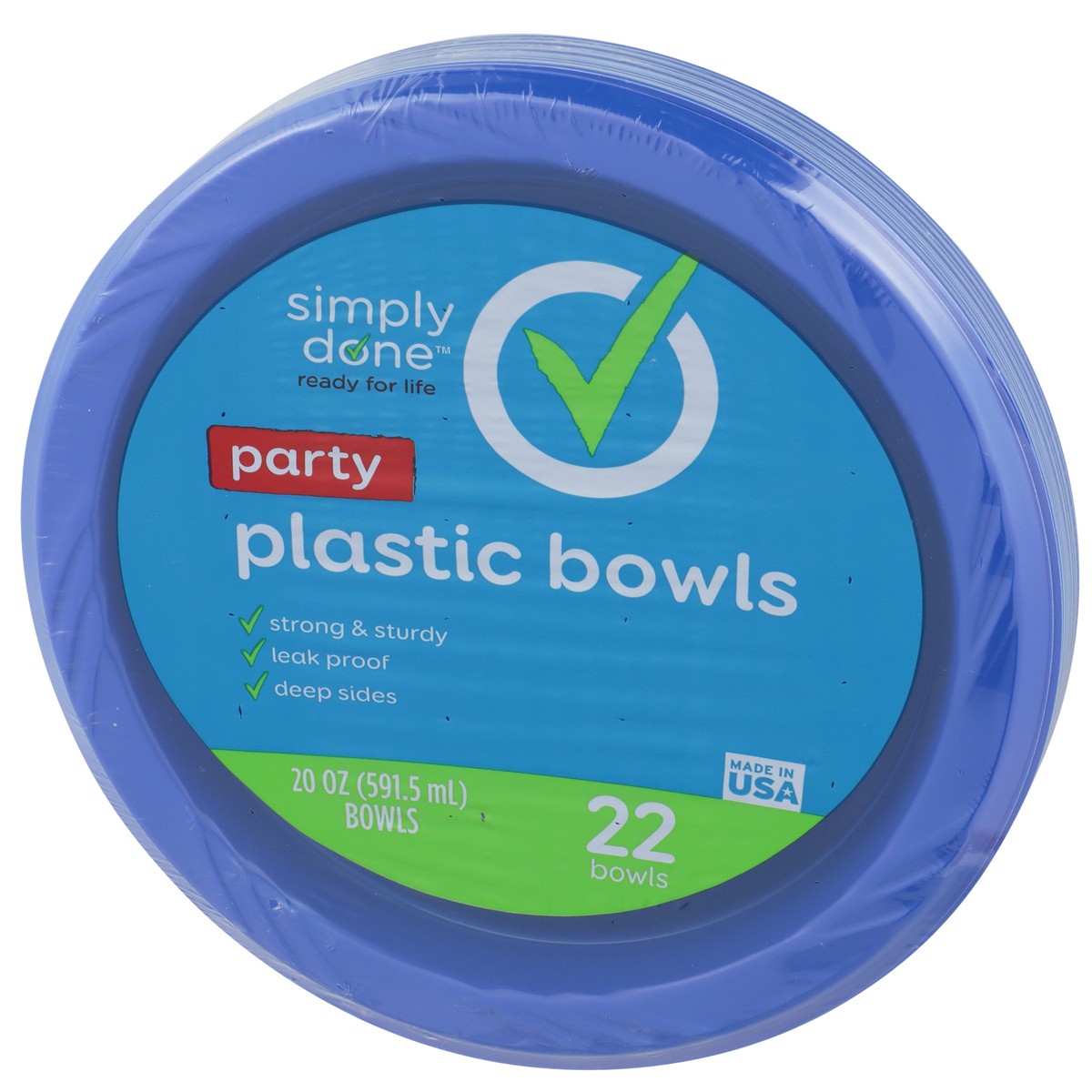 slide 6 of 10, Simply Done Plastic Bowl 20 Oz, 22 ct