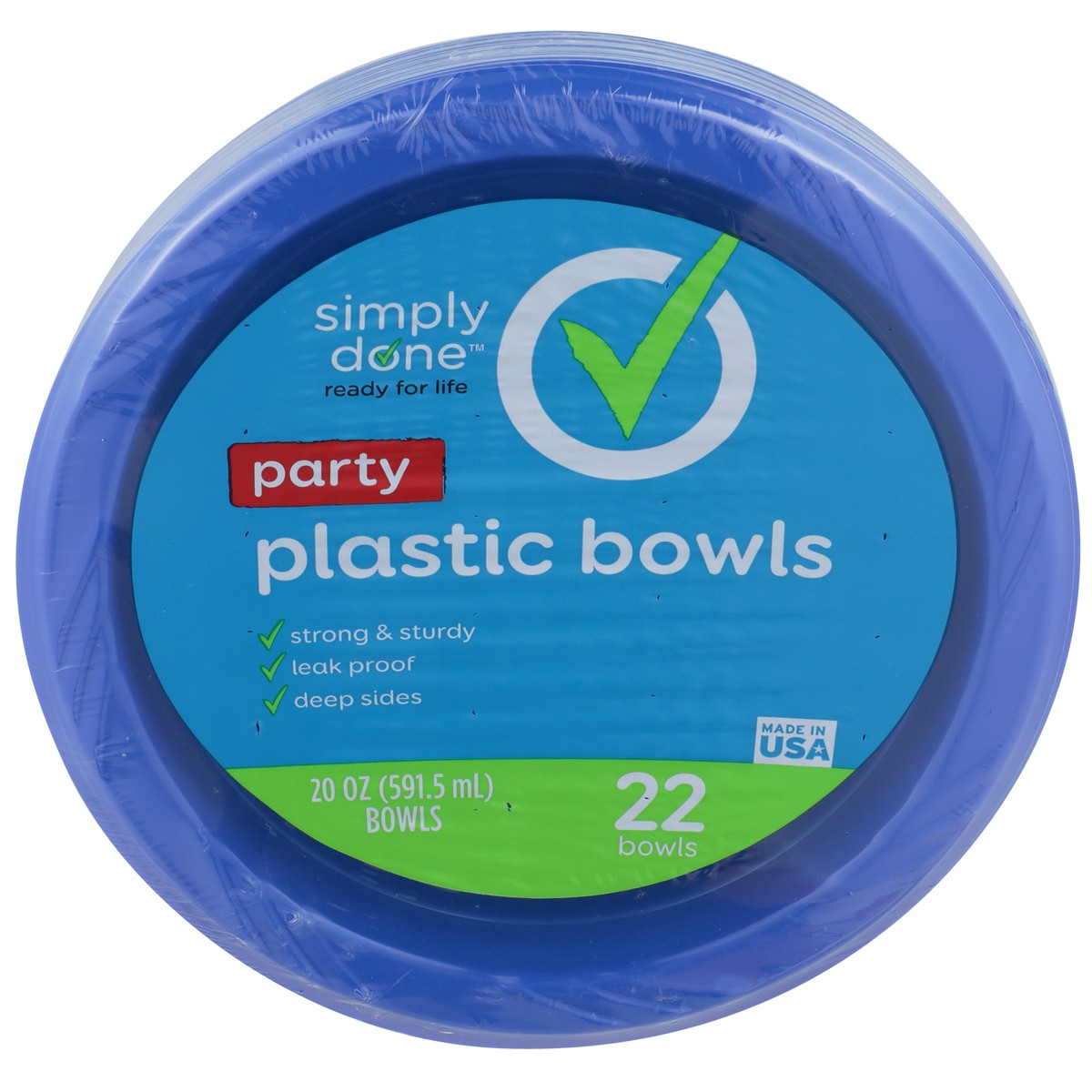 slide 1 of 10, Simply Done Plastic Bowl 20 Oz, 22 ct