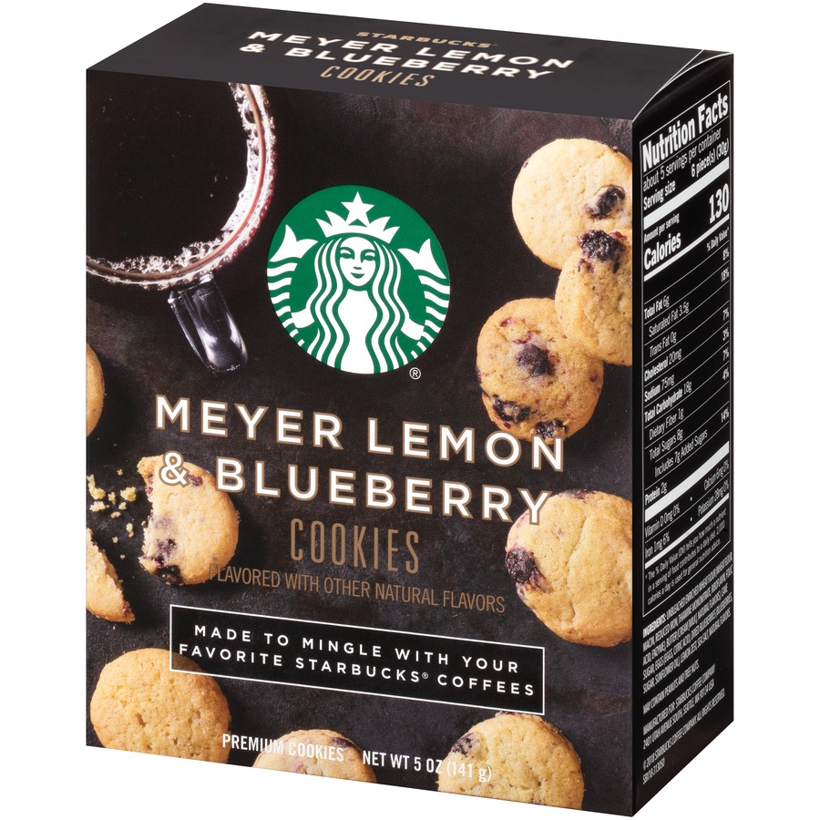 slide 4 of 8, Starbucks Meyer Lemon And Blueberry Cookies, 5 oz