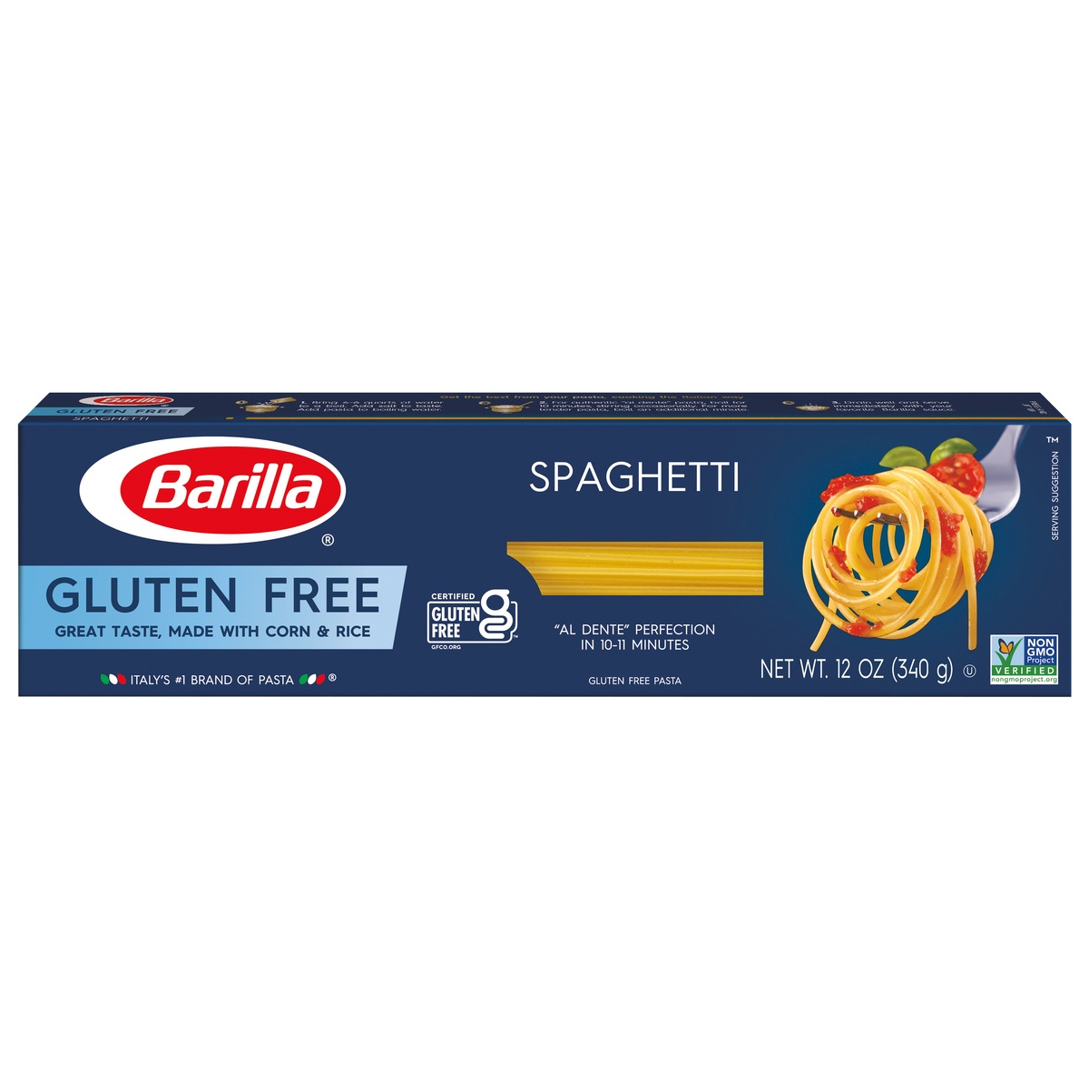 slide 1 of 8, Barilla Gluten Free Spaghetti Pasta, 12 oz