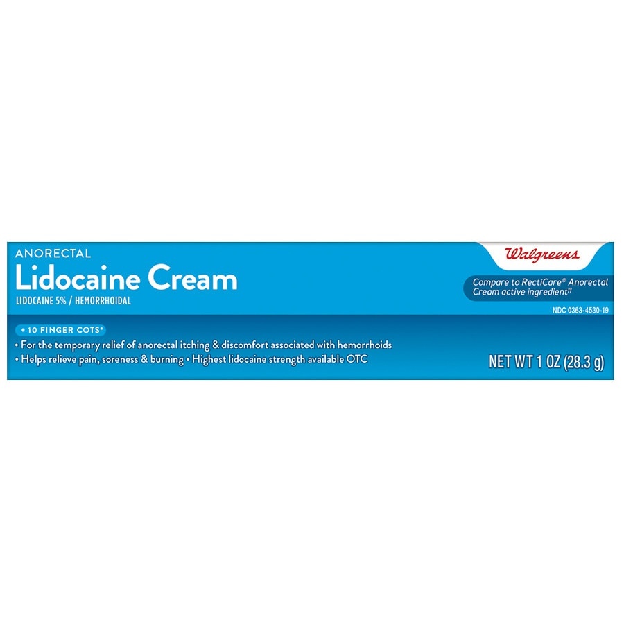 slide 1 of 1, Walgreens Anorectal Lidocaine Cream, 1 oz