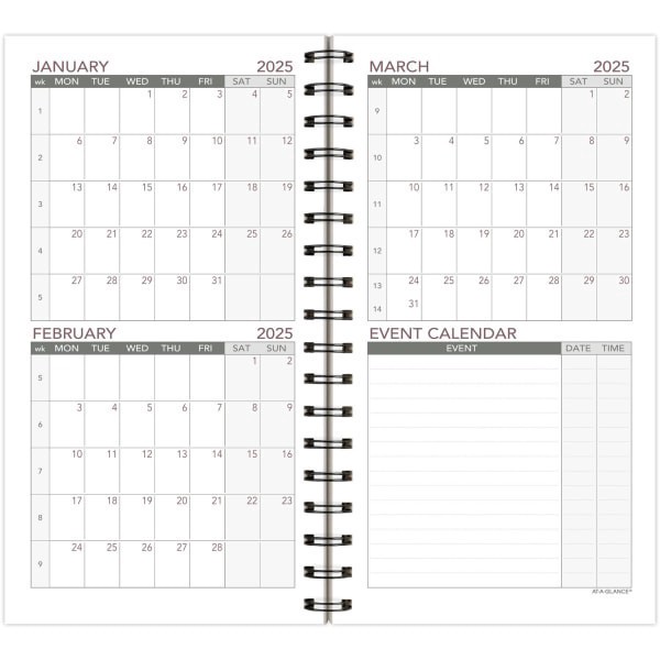 slide 4 of 4, 2025 At-A-Glance Weekly Wirebound Planner Refill, Pocket Size, January To December, 1 ct