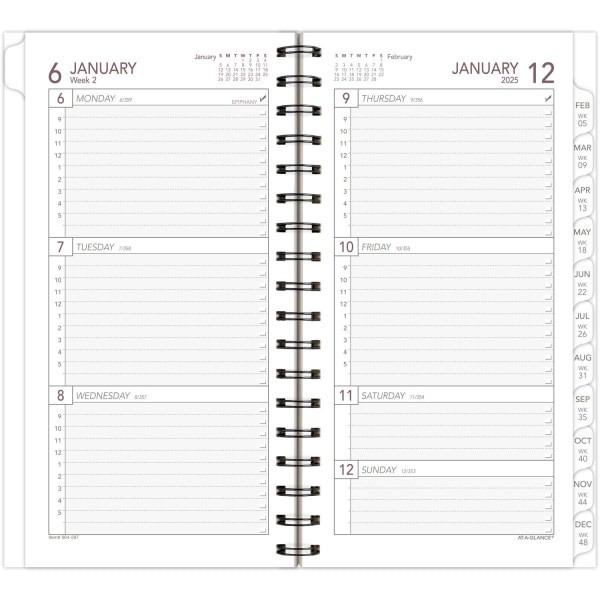 slide 2 of 4, 2025 At-A-Glance Weekly Wirebound Planner Refill, Pocket Size, January To December, 1 ct