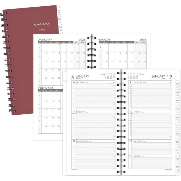 slide 3 of 4, 2025 At-A-Glance Weekly Wirebound Planner Refill, Pocket Size, January To December, 1 ct