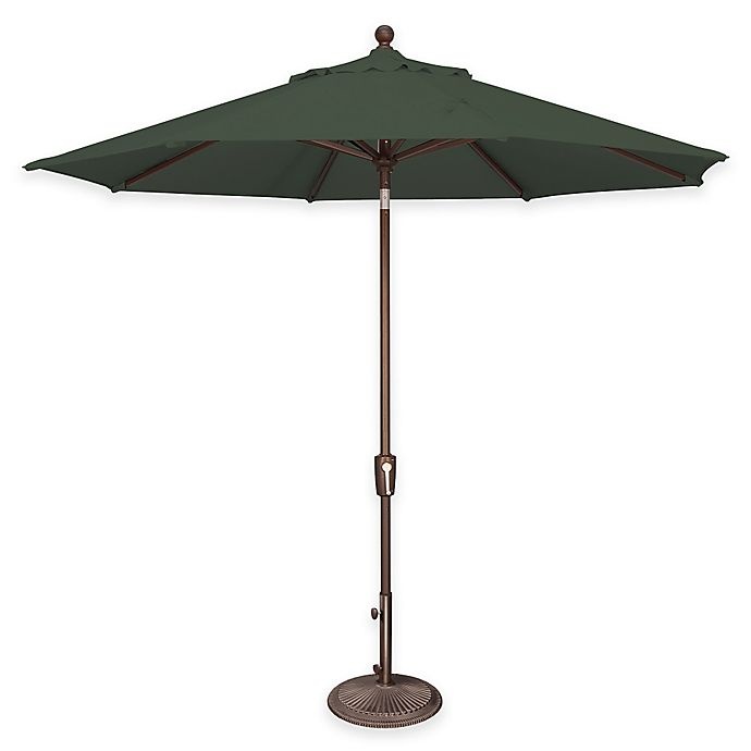 slide 1 of 1, SimplyShade Catalina Push Button Tilt Octagon Solefin Umbrella - Forest Green, 9 ft