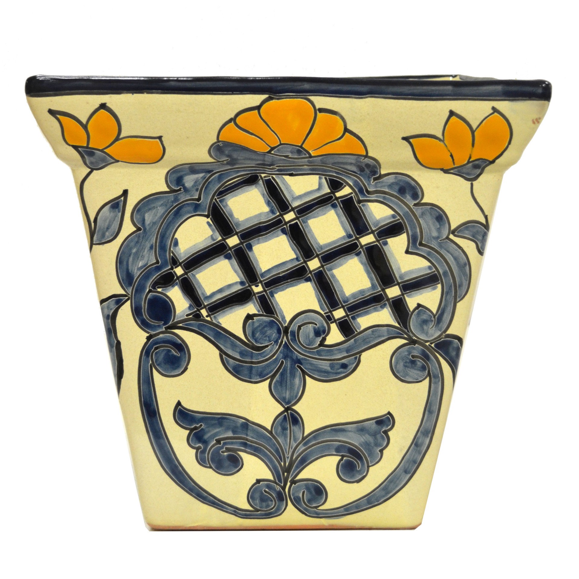 slide 1 of 1, Blue Orange Pottery Milan Talavera Planter 1, 1 ct