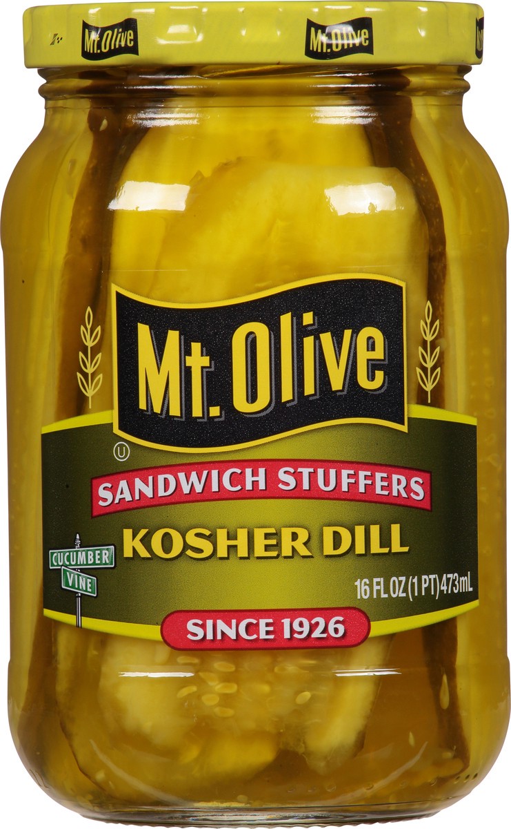 slide 9 of 14, Mt. Olive Sandwich Stuffers Kosher Dill 16 fl oz, 16 fl oz