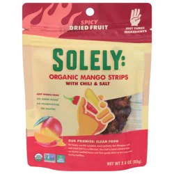 Solely Organic Spicy Mango Strips with Chili & Salt 2.8 oz