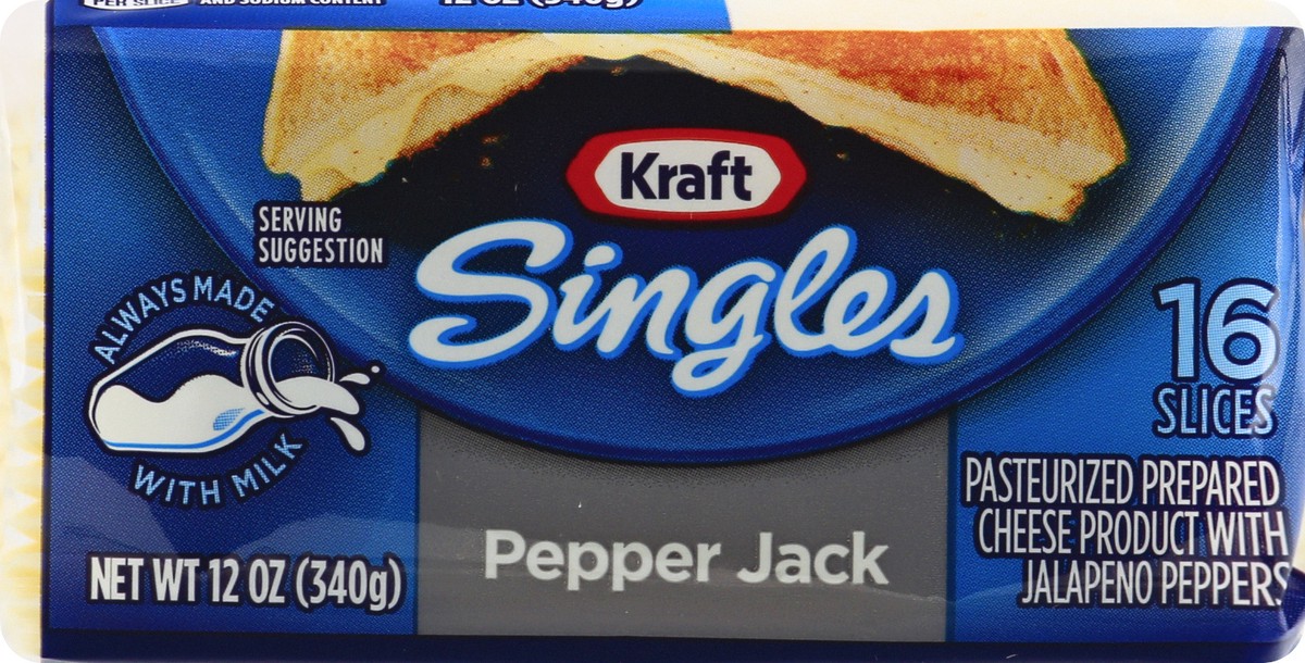 slide 2 of 8, Kraft Singles Pepper Jack Slices, 16 ct Pack, 16 ct