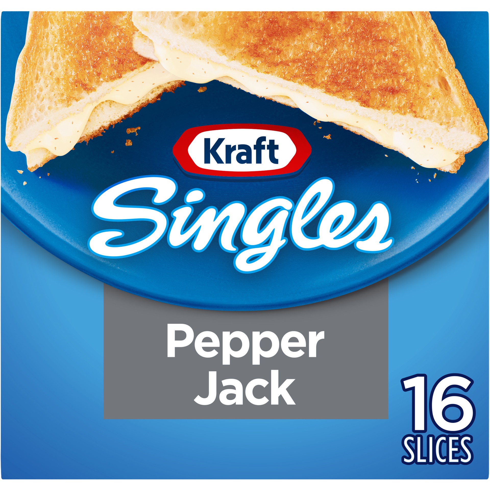 slide 1 of 2, Kraft Singles Pepper Jack Slices Pack, 16 ct