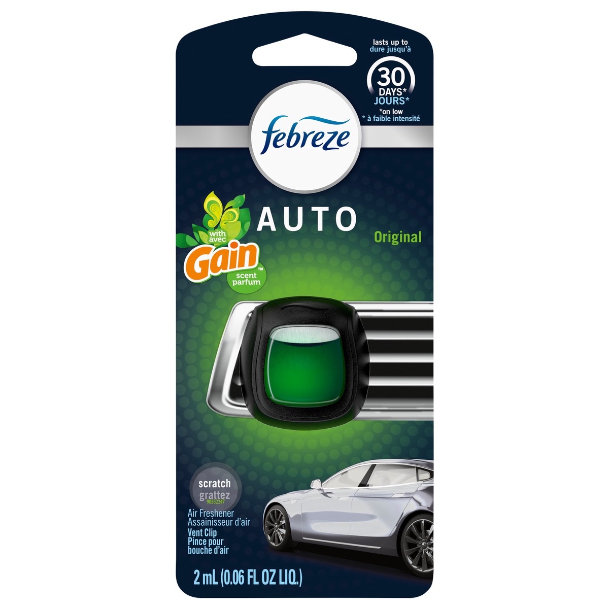 slide 1 of 3, Febreze Car Air Freshener with Gain Original , 0.06 oz