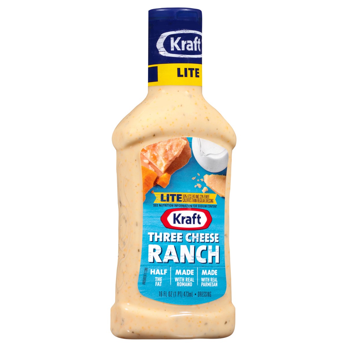 slide 12 of 13, Kraft Three Cheese Ranch Light Dressing 16 Oz Bottle, 16 fl oz