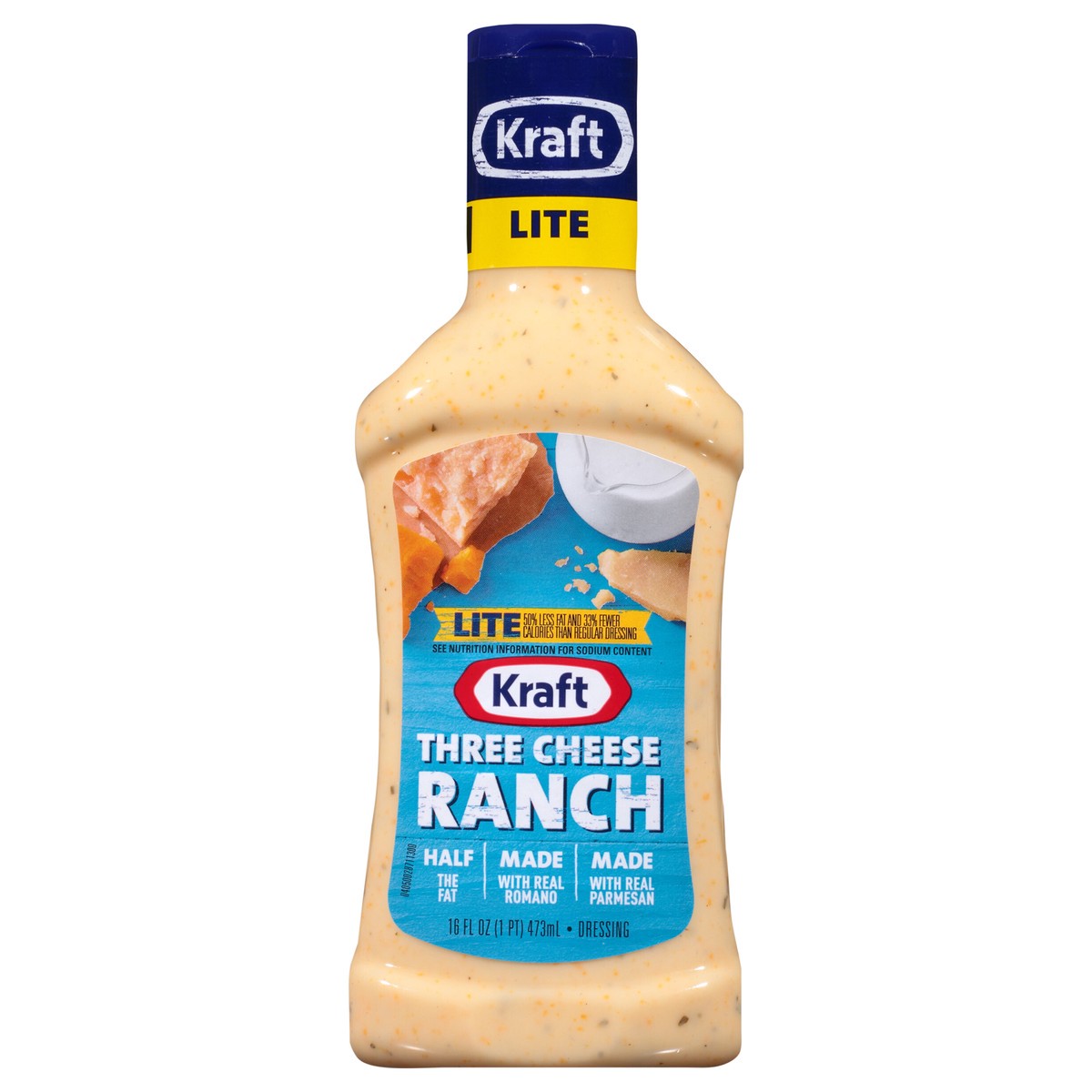 slide 9 of 13, Kraft Three Cheese Ranch Light Dressing 16 Oz Bottle, 16 fl oz