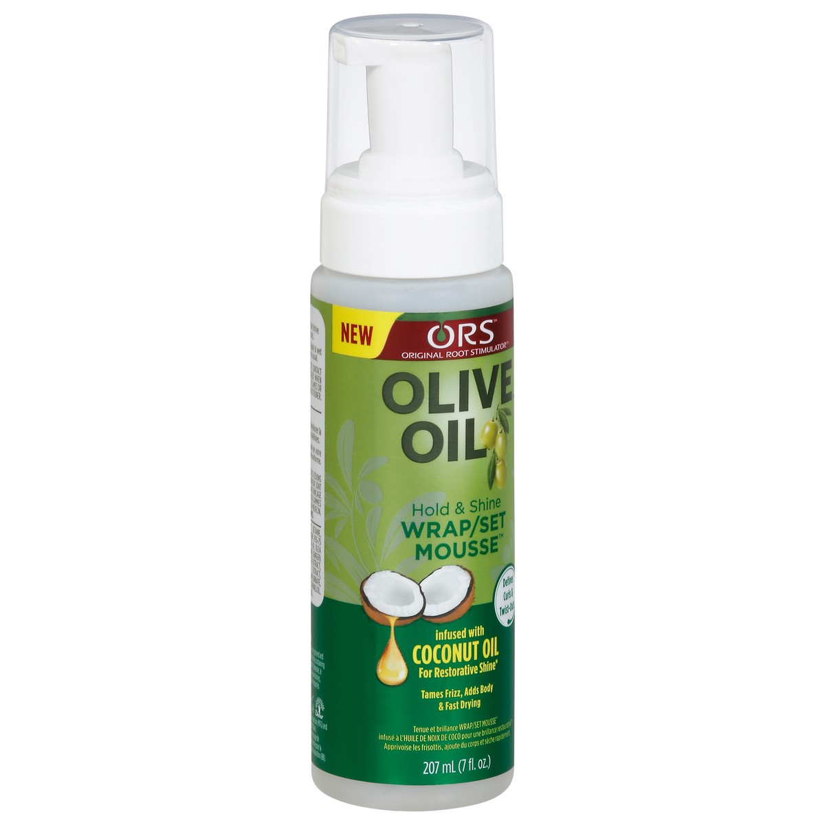 slide 3 of 9, ORS Olive Oil Hold & Shine Wrap/Set Mousse 7 fl oz, 7 fl oz