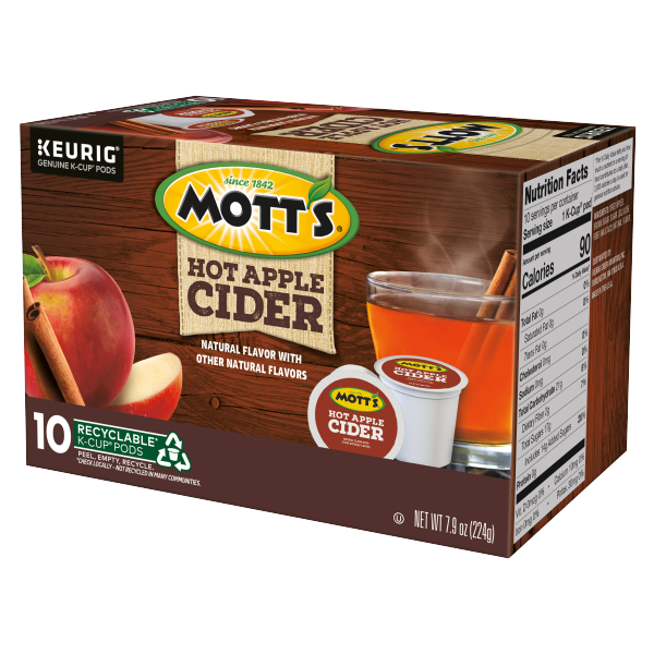 slide 6 of 13, Mott's Hot Apple Cider 10 K-Cup Pods, 10 ct