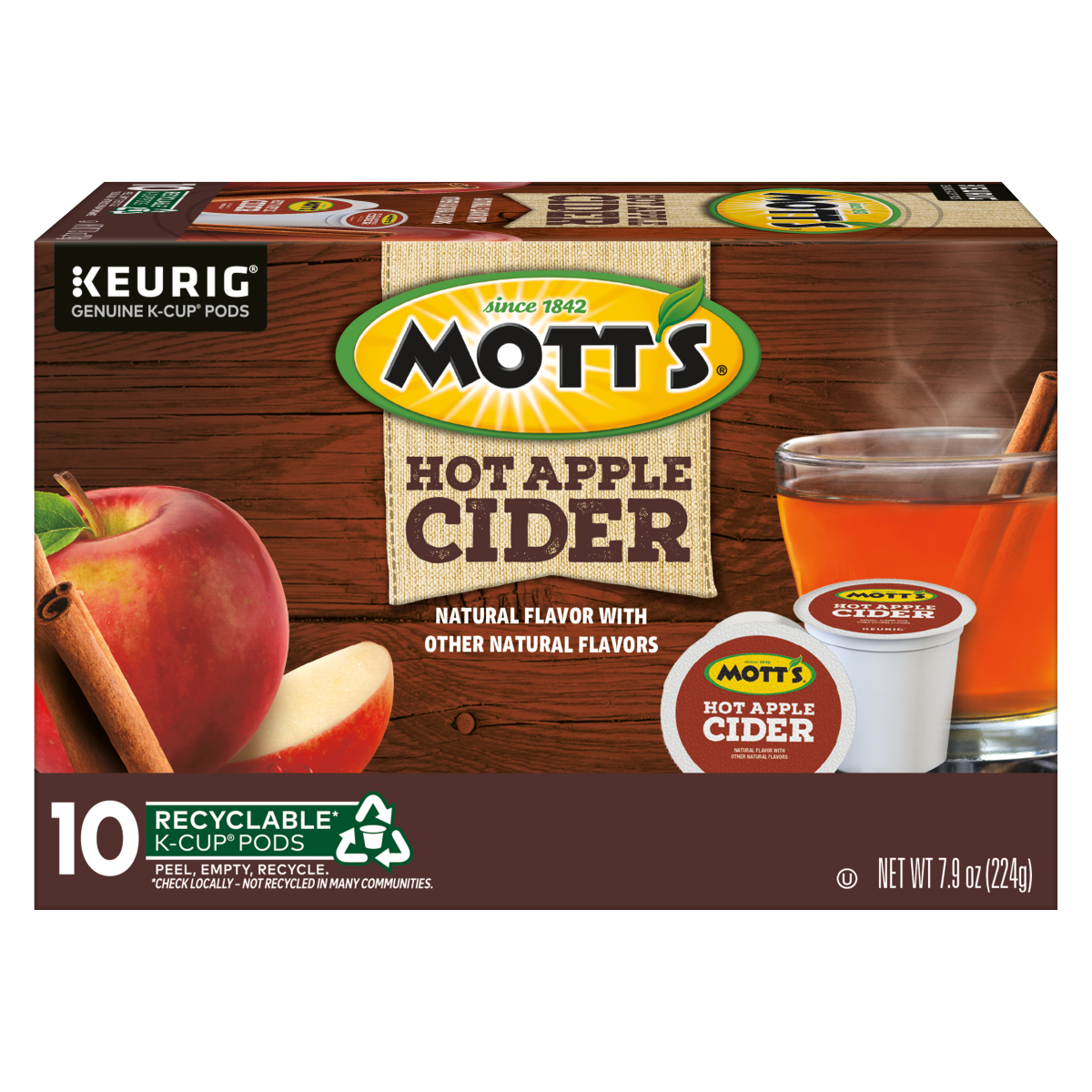 slide 1 of 13, Mott's Hot Apple Cider 10 K-Cup Pods, 10 ct