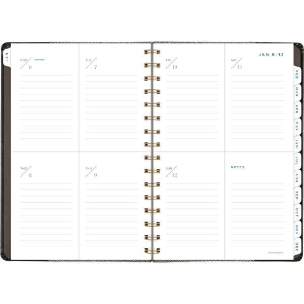 slide 4 of 4, 2025-2026 At-A-Glance Signature Collection Weekly/Monthly Planner, 5-1/2"" X 8-1/2"", Black, January To January, Yp20005, 1 ct