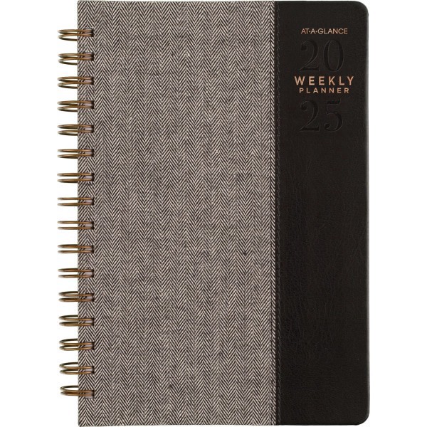 slide 1 of 4, 2025-2026 At-A-Glance Signature Collection Weekly/Monthly Planner, 5-1/2"" X 8-1/2"", Black, January To January, Yp20005, 1 ct