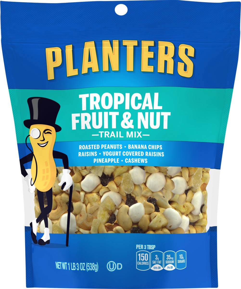 slide 2 of 7, Planters Tropical Fruit & Nut Trail Mix 19 oz, 19 oz