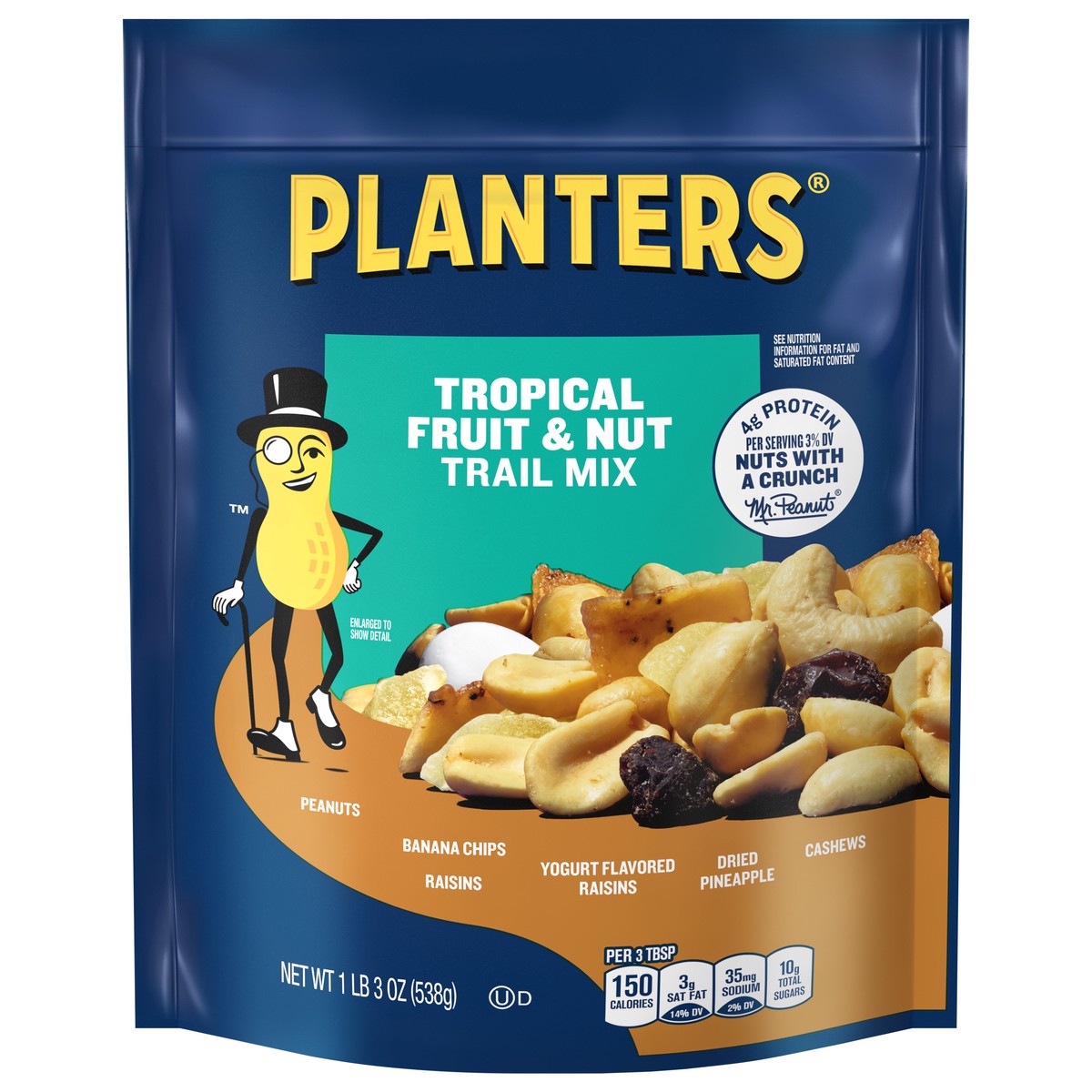 slide 1 of 7, Planters Tropical Fruit & Nut Trail Mix 19 oz, 19 oz