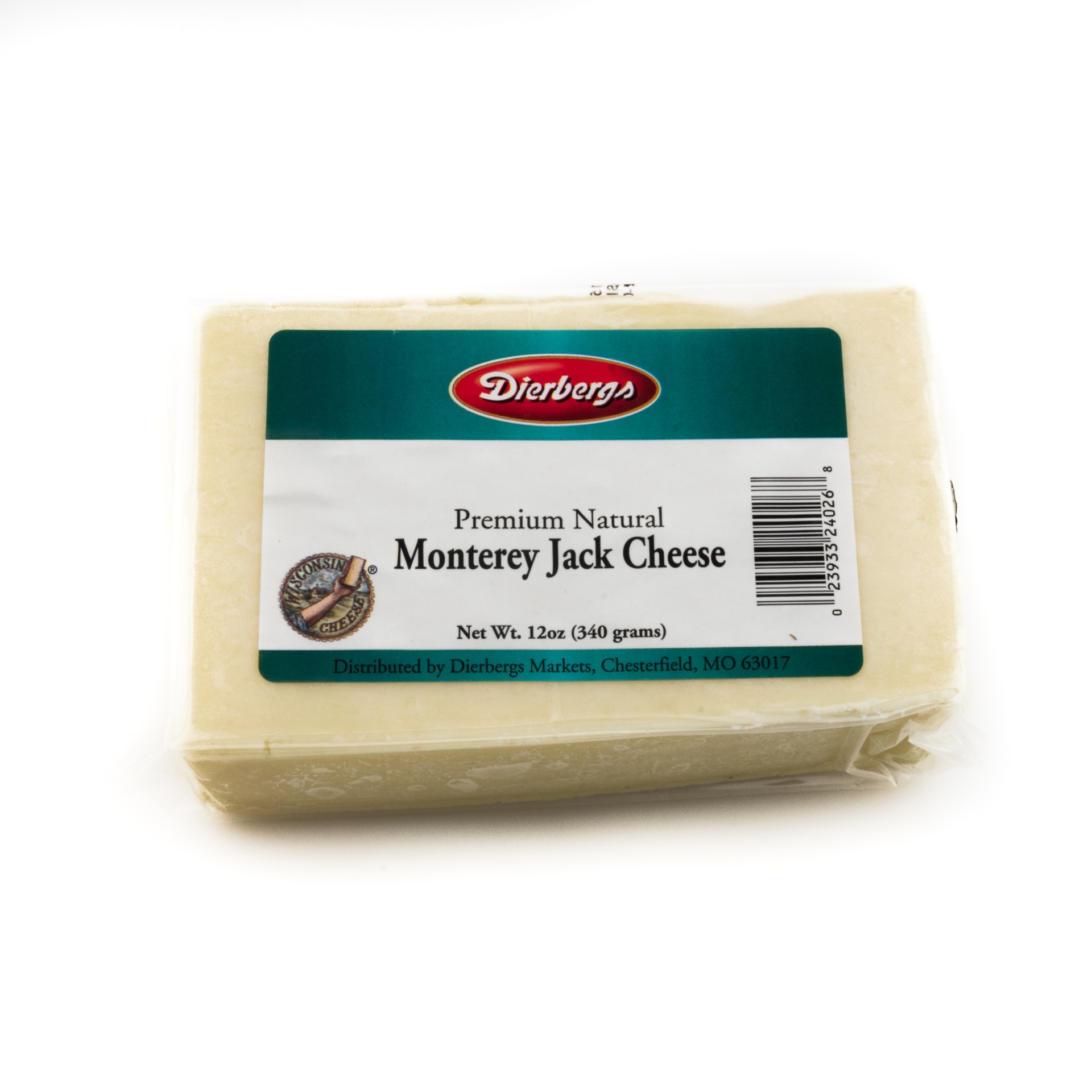 slide 1 of 1, Dierbergs Monterey Jack Cheese Chunk, 12 oz