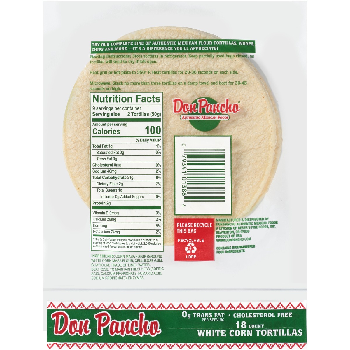 slide 5 of 8, Don Pancho Tortillas, 18 ct