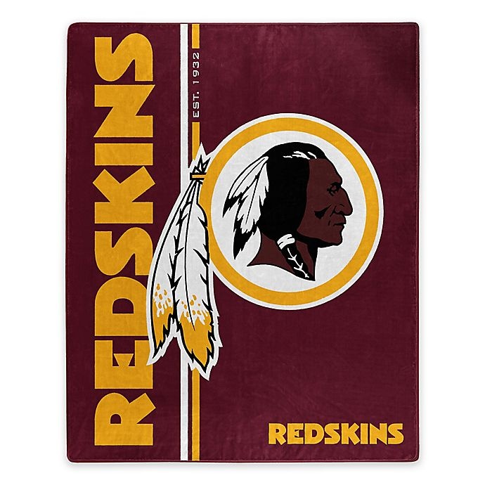 slide 1 of 1, NFL Washington Redskins Royal Plush Raschel Throw, 1 ct