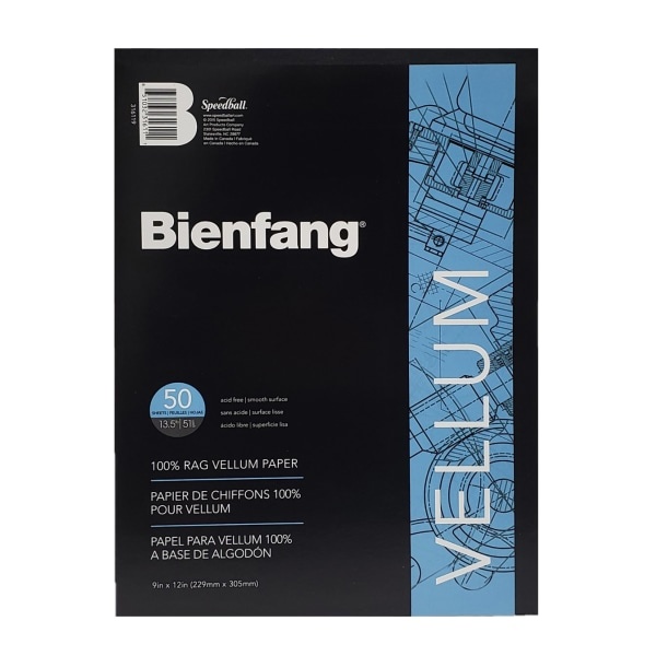slide 1 of 1, Bienfang Vellum Drafting Pad White, 50 ct; 9 in x 11 3/4 in